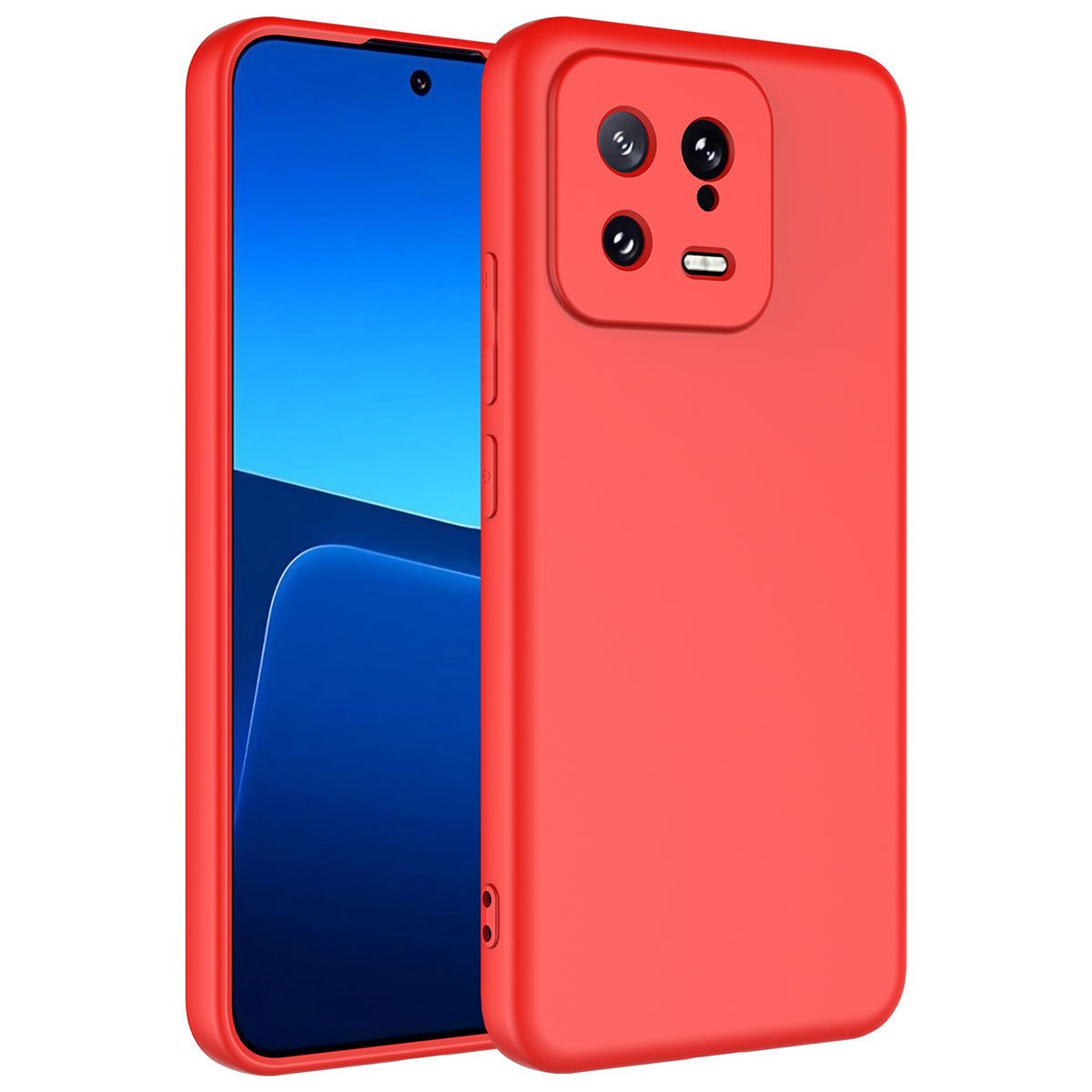 Xiaomi Mi 13 Kılıf Kadife İç Yüzey Yumuşak Dokulu Kamera Korumalı Kapak (MARA) Kırmızı