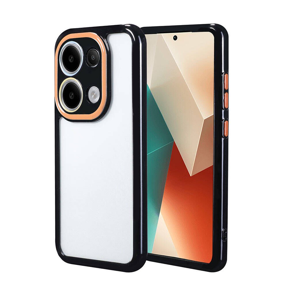 Xiaomi Redmi Note 13 4G Kılıf Kamera Korumalı Renkli Kenar ve Çerçeve Tasarımlı Kapak (Vitamin) Siyah