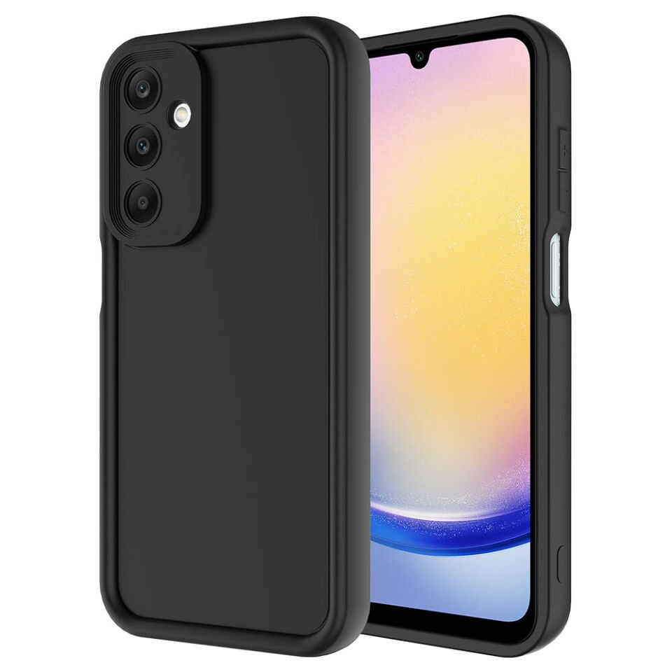 Samsung Galaxy A25 Kılıf Mat Yüzeyli Kamera Korumalı Silikon Kapak (Ananas) Siyah