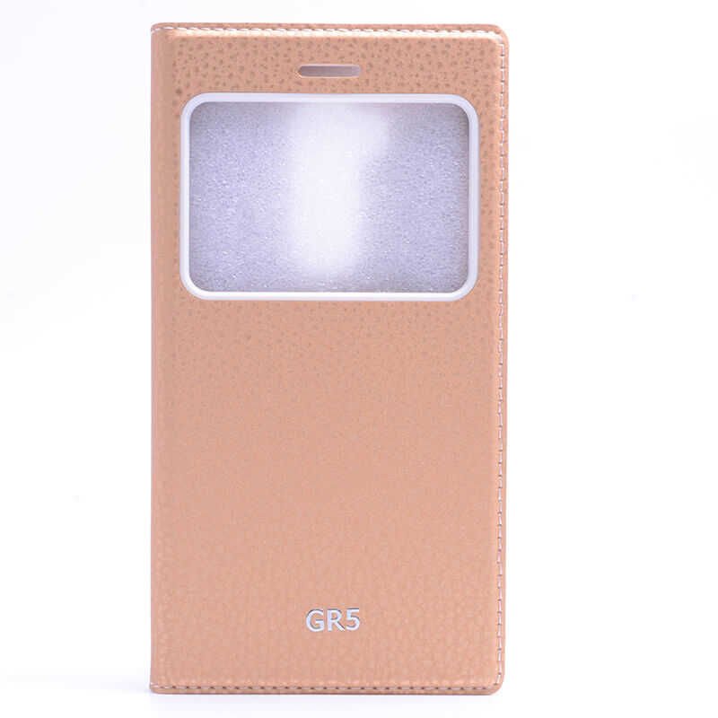 Huawei GR5 Kapaklı Kılıf Mıknatıslı 360 Tam Korumalı (DOLCE) Gold