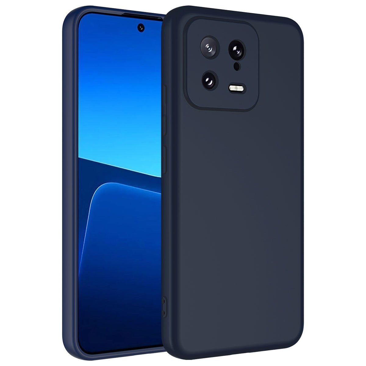 Xiaomi Mi 13 Kılıf Kadife İç Yüzey Yumuşak Dokulu Kamera Korumalı Kapak (MARA) Lacivert