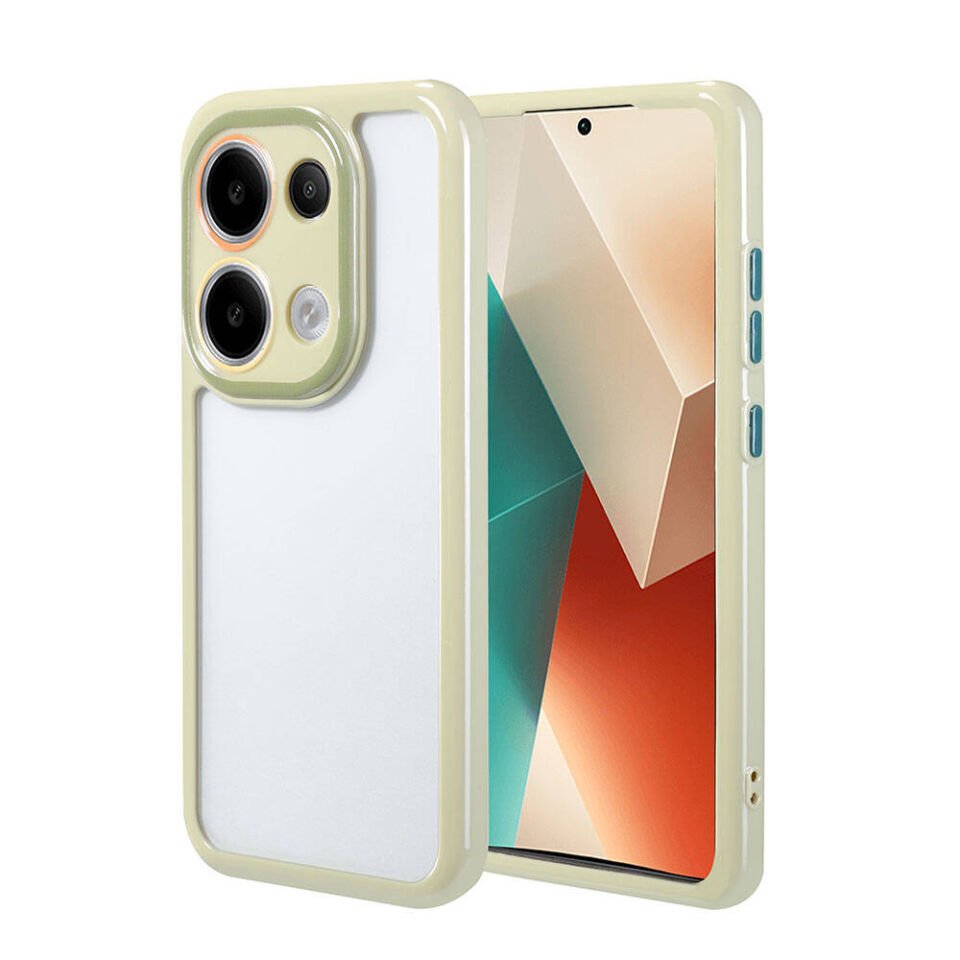 Xiaomi Redmi Note 13 4G Kılıf Kamera Korumalı Renkli Kenar ve Çerçeve Tasarımlı Kapak (Vitamin) Mürdüm