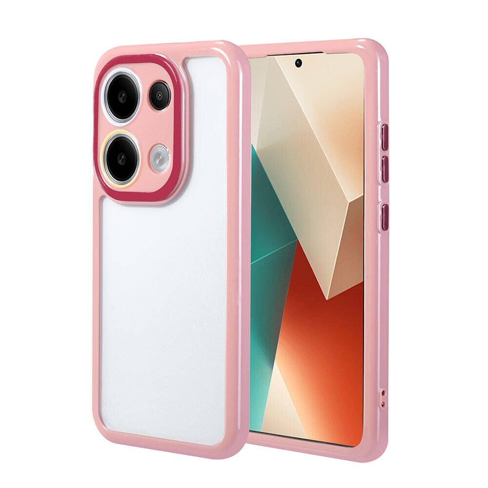Xiaomi Redmi Note 13 4G Kılıf Kamera Korumalı Renkli Kenar ve Çerçeve Tasarımlı Kapak (Vitamin) Mürdüm