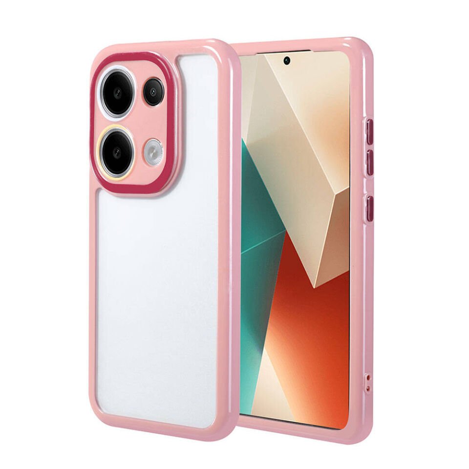 Xiaomi Redmi Note 13 4G Kılıf Kamera Korumalı Renkli Kenar ve Çerçeve Tasarımlı Kapak (Vitamin) Mürdüm