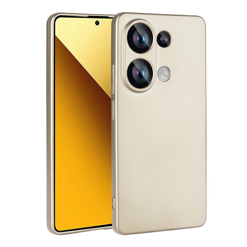 Xiaomi Redmi Note 13 Pro 4G Kılıf Yumuşak Dokulu Soft İnce Mat Silikon Kapak (PREMİER) Gold