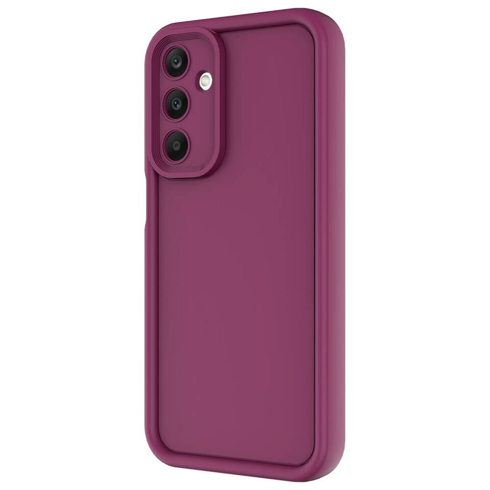 Samsung Galaxy A25 Kılıf Mat Yüzeyli Kamera Korumalı Silikon Kapak (Ananas) Mürdüm