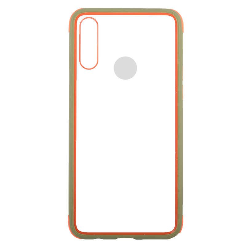 Samsung Galaxy A20S Kılıf Şeffaf Sert Plastik Arka Yüzey Tasarımlı Kapak (TİRON) Yeşil