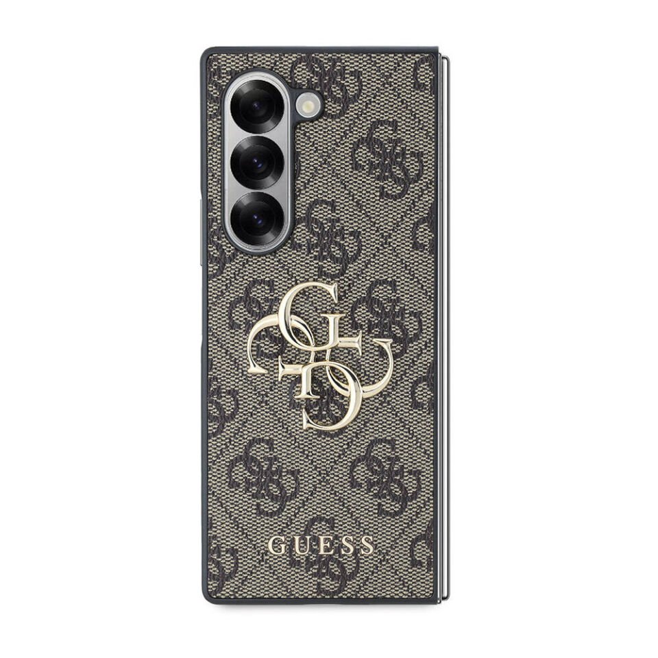 Samsung Galaxy Z Fold 6 Kılıf Guess Orjinal Lisanslı Leather Metal Logo Kapak