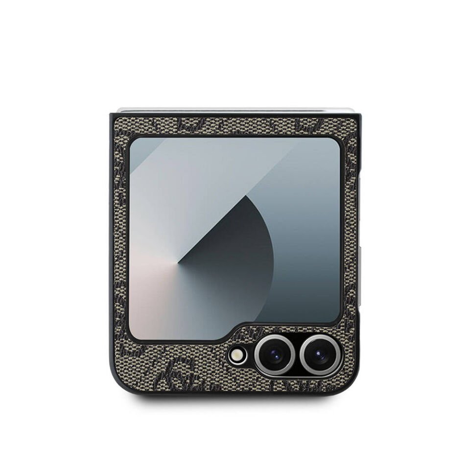 Samsung Galaxy Z Flip 6 Kılıf Guess Orjinal Lisanslı Leather Metal Logo Kapak
