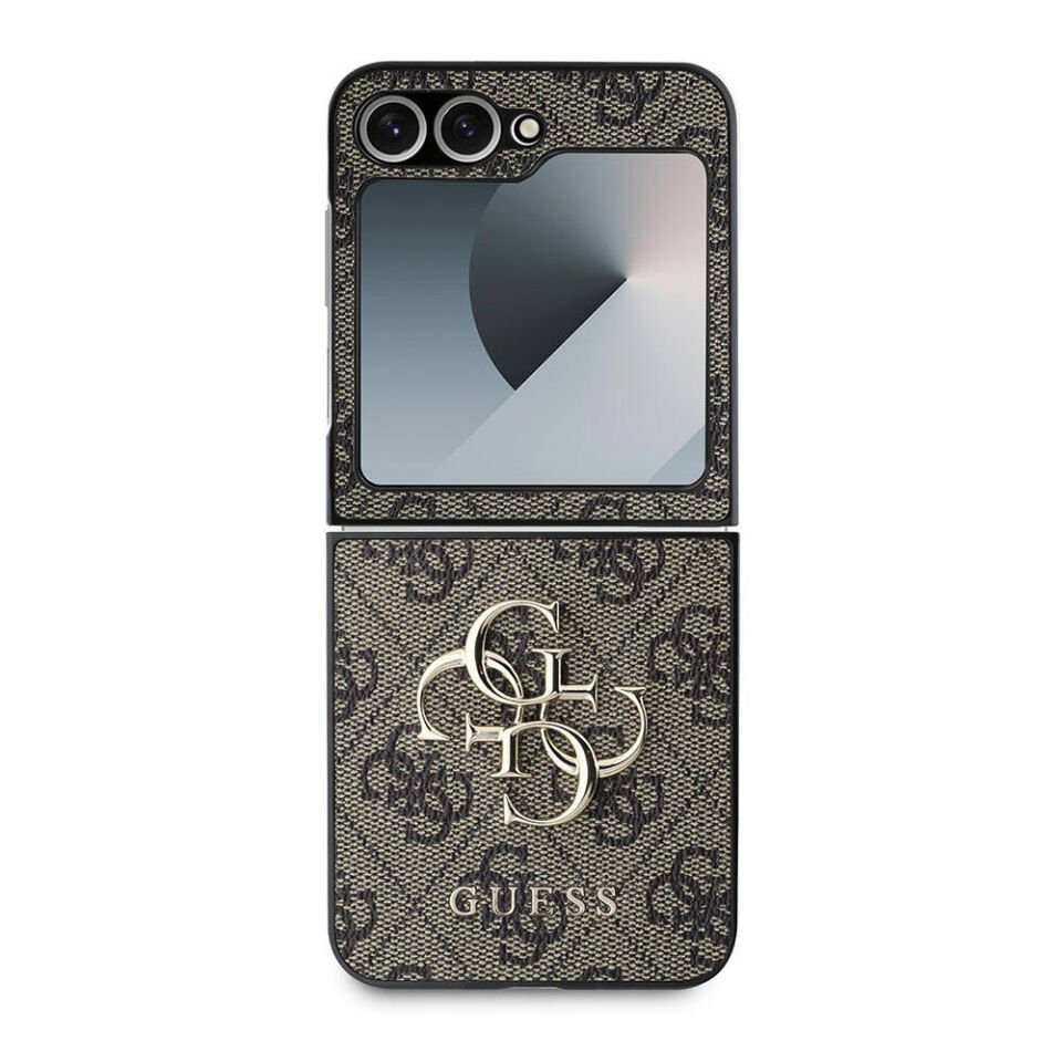 Samsung Galaxy Z Flip 6 Kılıf Guess Orjinal Lisanslı Leather Metal Logo Kapak
