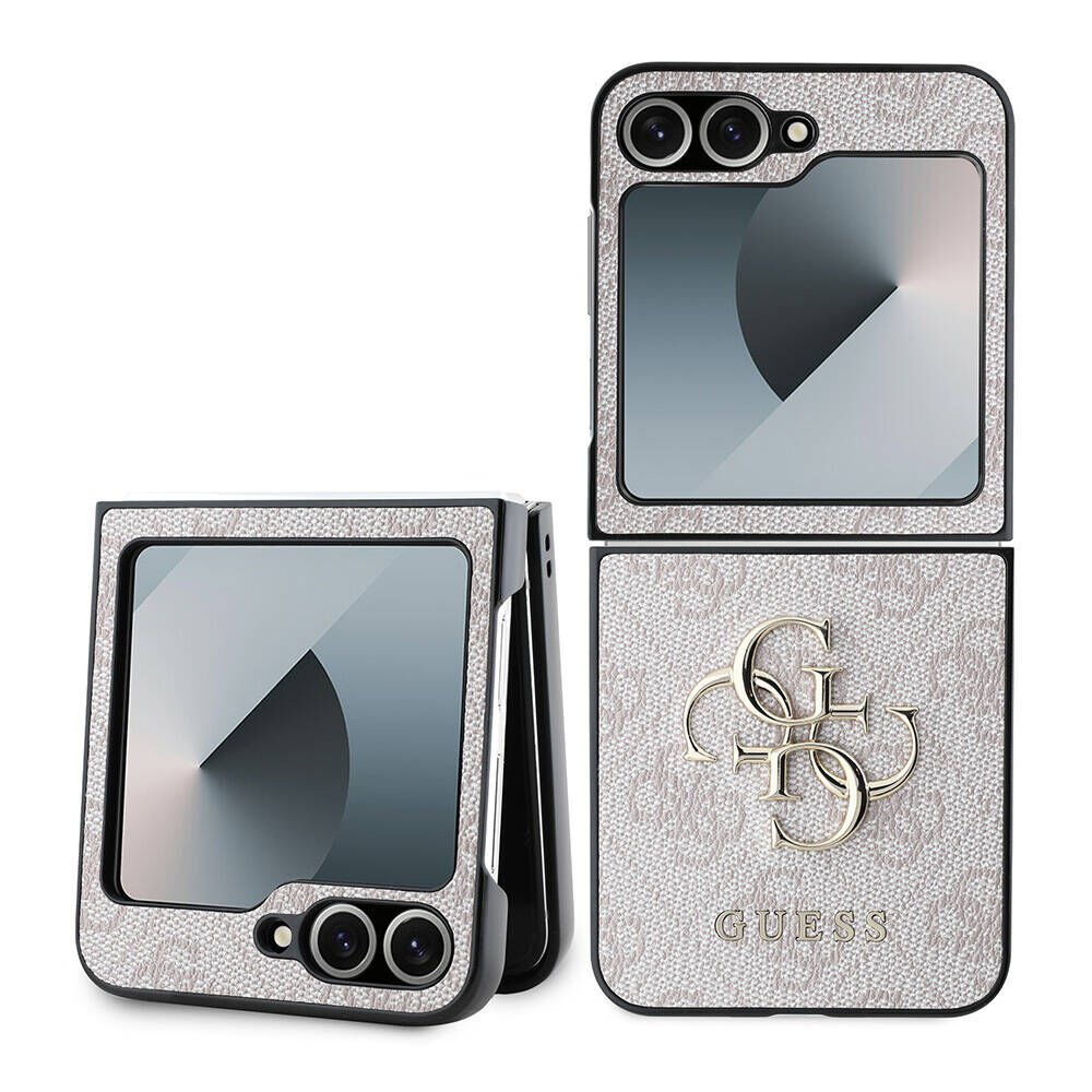 Samsung Galaxy Z Flip 6 Kılıf Guess Orjinal Lisanslı Leather Metal Logo Kapak