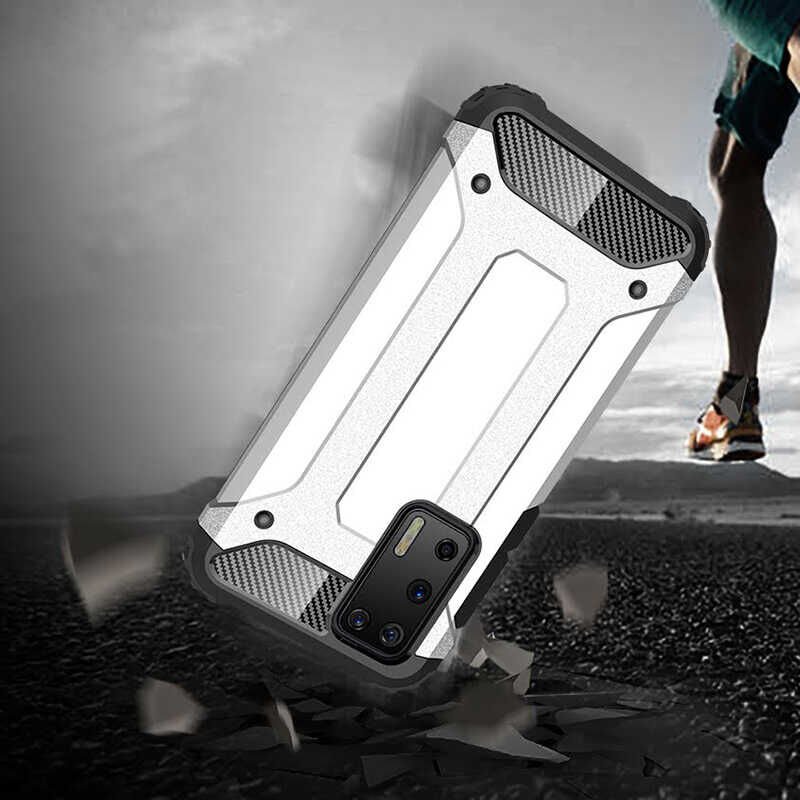 Huawei P40 Kılıf Armor Köşe Korumalı Çift Katman Tank Zırh Kapak (CRASH) Gold