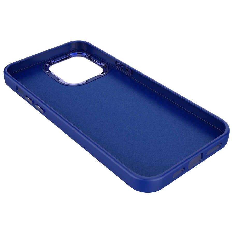 Apple iPhone 13 Kılıf Metal Çerçeve ve Buton Tasarımlı Silikon HEPTEKİLETİŞİM Luna Kapak