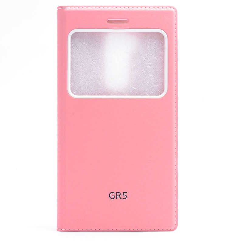 Huawei GR5 Kapaklı Kılıf Mıknatıslı 360 Tam Korumalı (DOLCE) Pembe Açık
