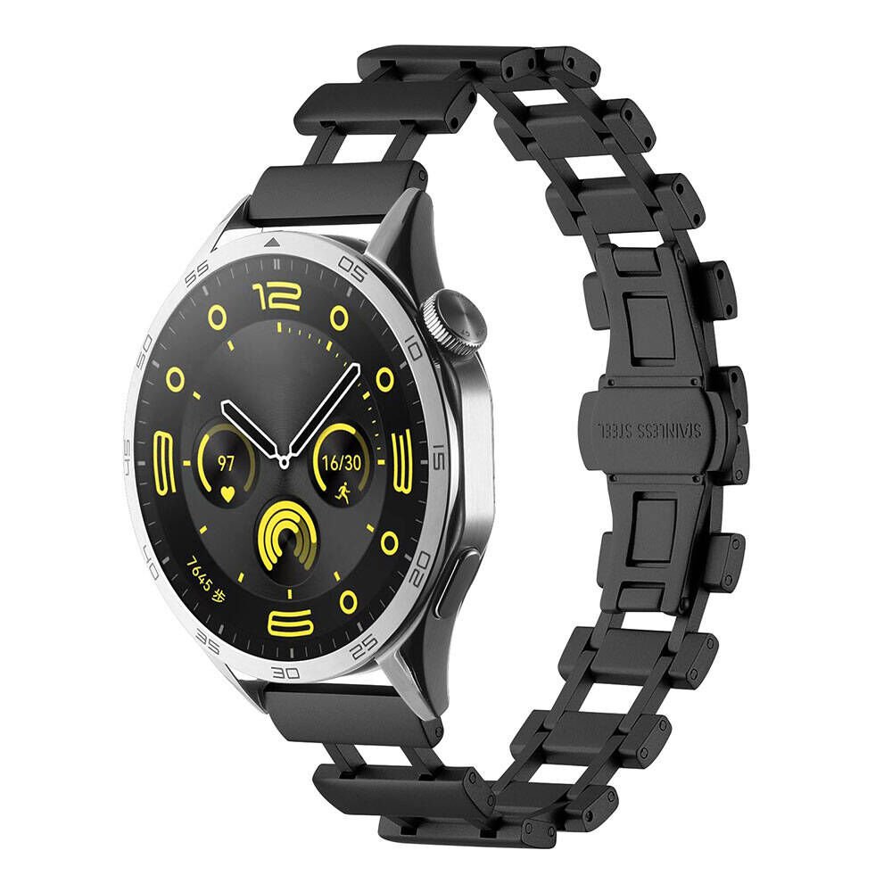 Samsung Galaxy Watch 46mm-22mm Metal Kordon Tasarım (KRD-96) Siyah