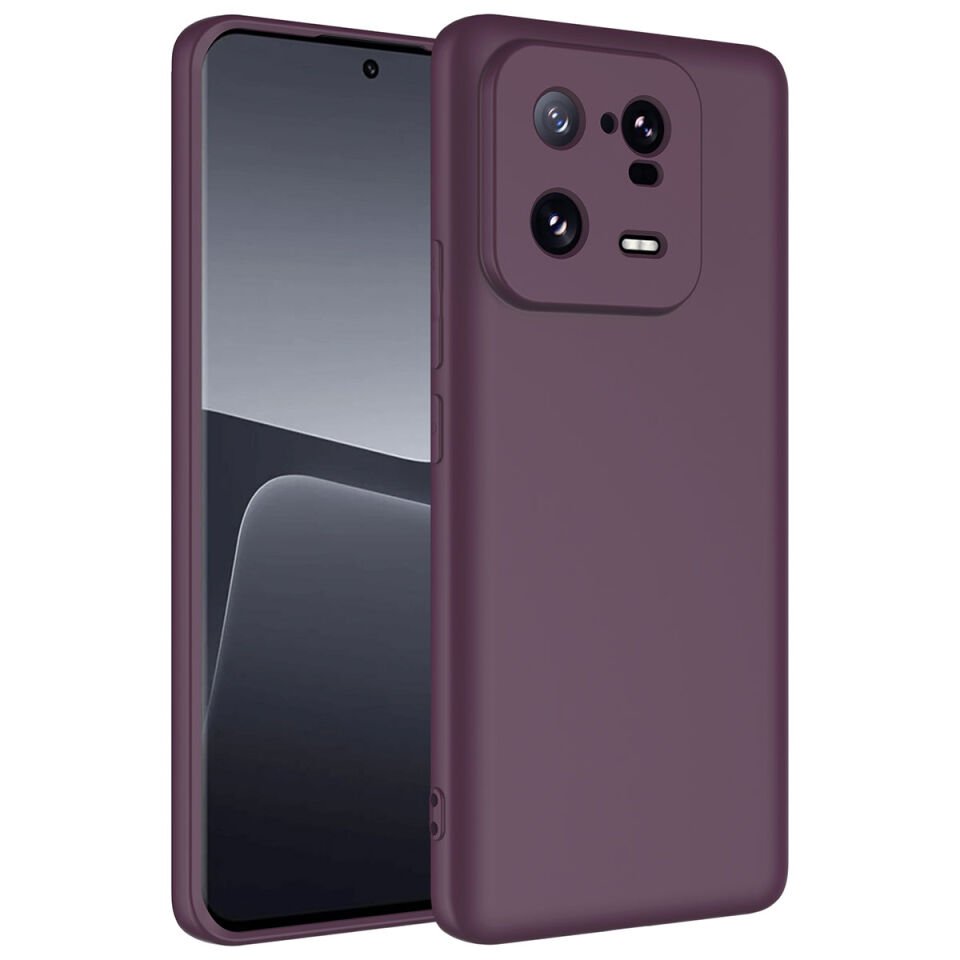 Xiaomi Mi 13 Pro Kılıf Kadife İç Yüzey Yumuşak Dokulu Kamera Korumalı Kapak (MARA) Koyu Mor
