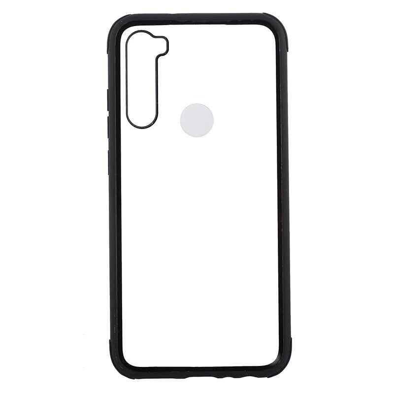 Xiaomi Redmi Note 8 Kılıf Şeffaf Sert Plastik Arka Yüzey Tasarımlı Kapak (TİRON) Siyah