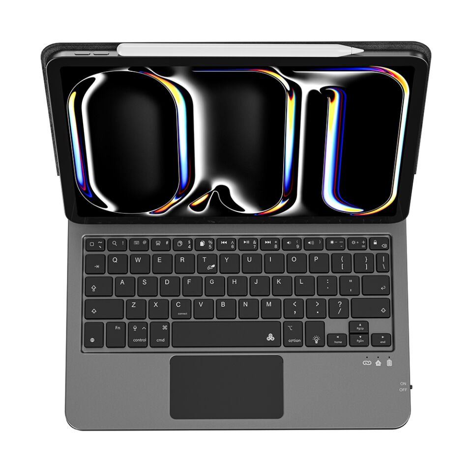 Apple iPad Pro 12.9 2021 (5.Nesil) Wiwu MK-003 Gizli Kalem Bölmeli Klavyeli Standlı Kılıf