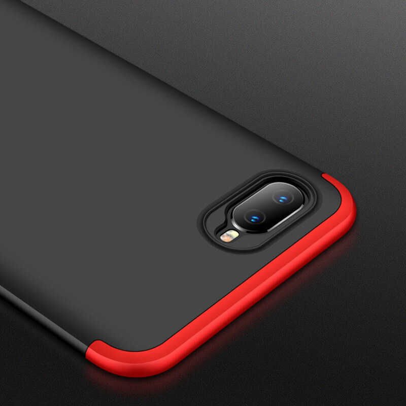 Oppo AX7 Kılıf 360 Tam Koruma Ön Ve Arka Sert Mika Kapak Orjinal Ays Gkk Kapak Gold