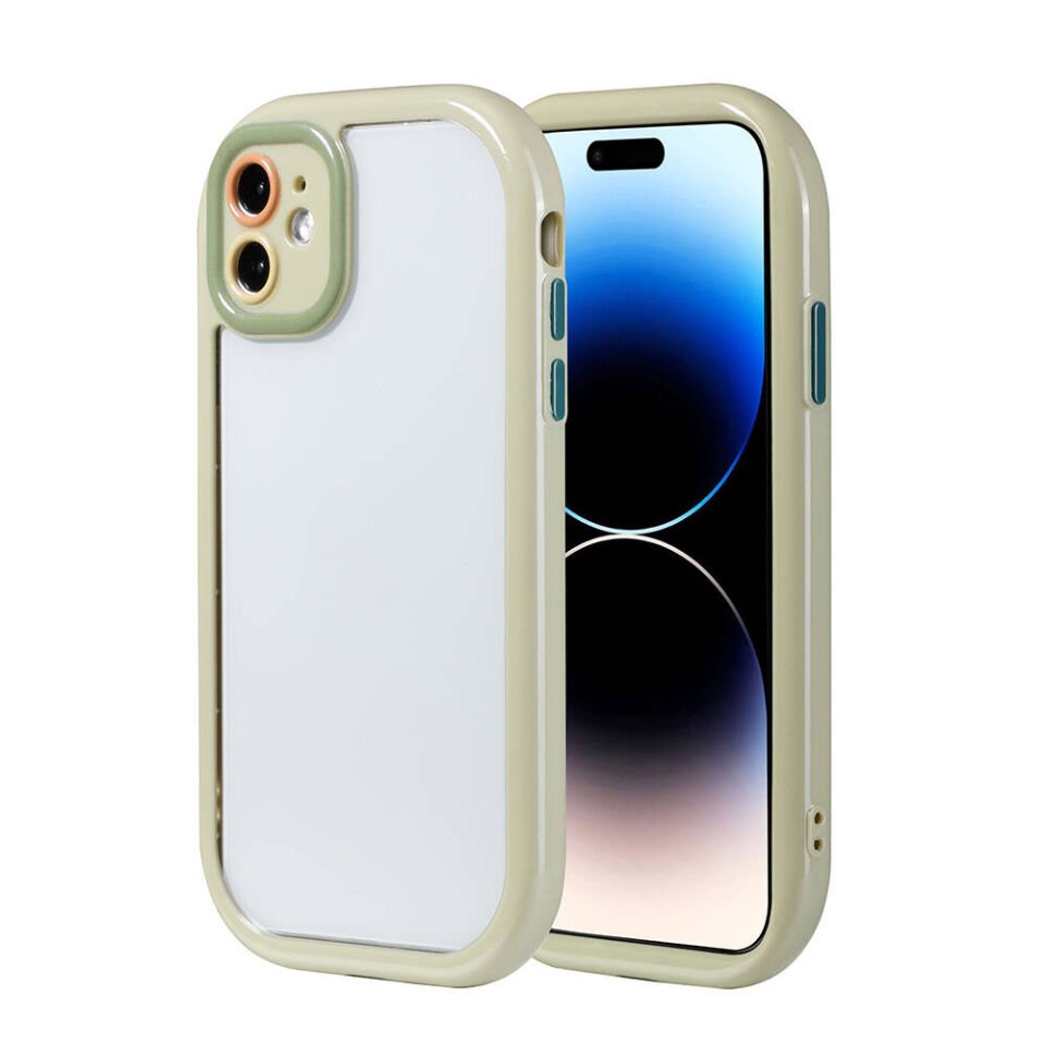 Apple iPhone 11 Kılıf Kamera Korumalı Renkli Kenar ve Çerçeve Tasarımlı Kapak (Vitamin) Yeşil