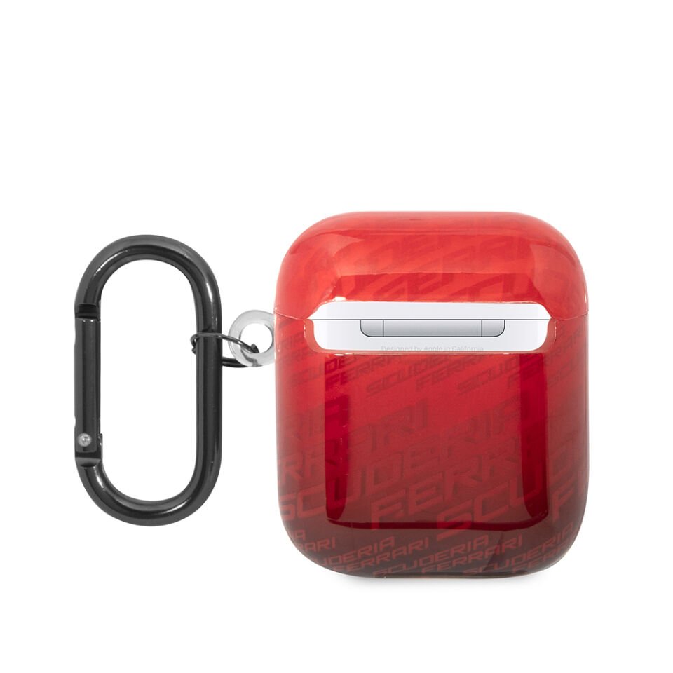 Apple Airpods Kılıf Ferrari Orjinal Lisanslı IML Baskılı Klasik Logolu SF Desenli TPU Kılıf