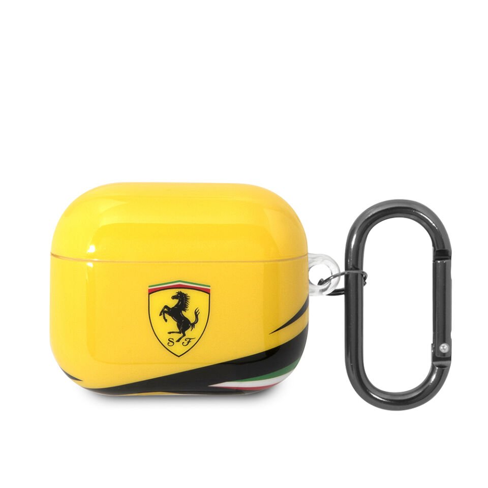 Apple Airpods 3.Nesil Kılıf Ferrari Orjinal Lisanslı IML Baskılı Klasik Logolu TPU Kılıf