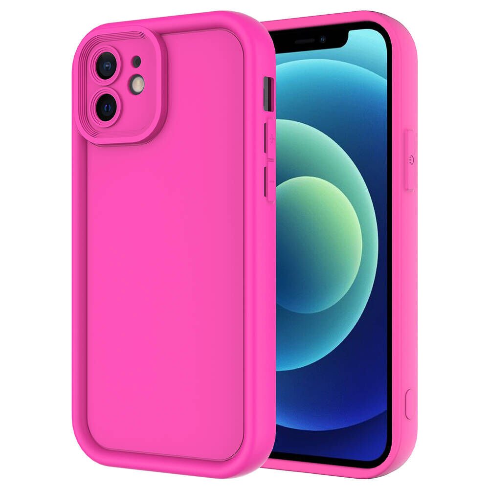 Apple iPhone 11 Kılıf Mat Yüzeyli Kamera Korumalı Silikon Kapak (Ananas) Pembe Koyu