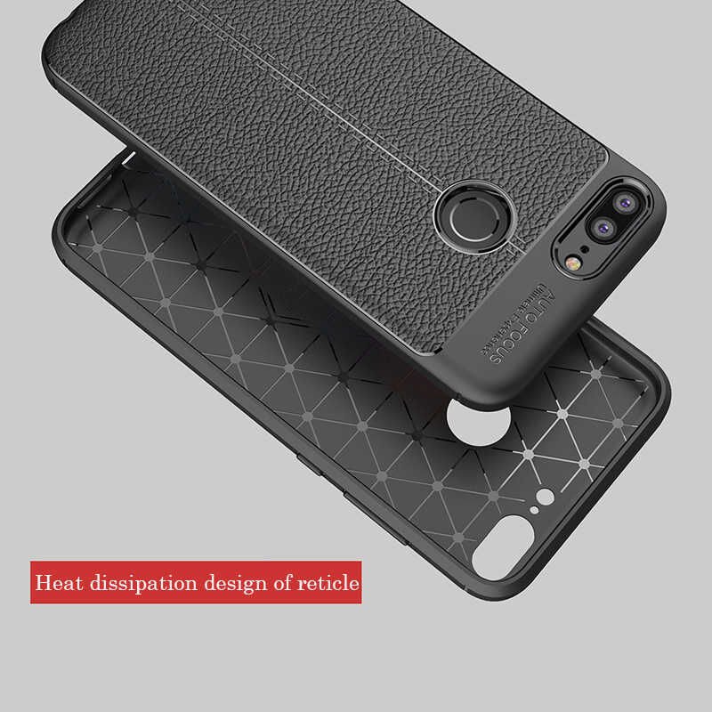Huawei P Smart Kılıf Deri Görünümlü Renk Atmayan Dayanaklı Silikon Kapak (NİSS) Gri