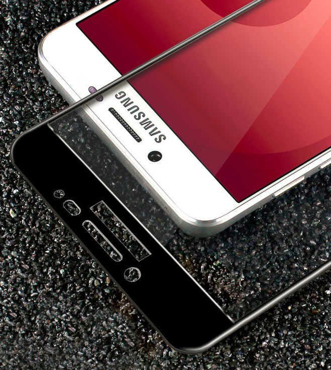 Galaxy C9 Pro Zore Ekranı Tam Kaplayan Düz Cam Koruyucu
