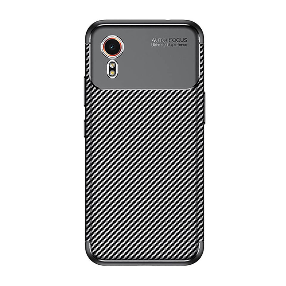 Samsung Galaxy Xcover7 Kılıf Kamera Çıkıntılı Karbon Fiber Dokulu Renk Atmaz Kapak (NEGRO) Siyah