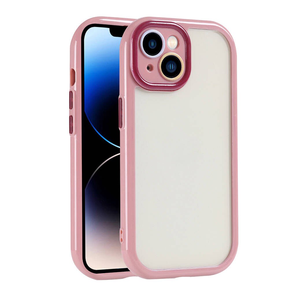 Apple  iPhone 13 Kılıf Kamera Korumalı Renkli Kenar ve Çerçeve Tasarımlı Kapak (Vitamin) Mürdüm