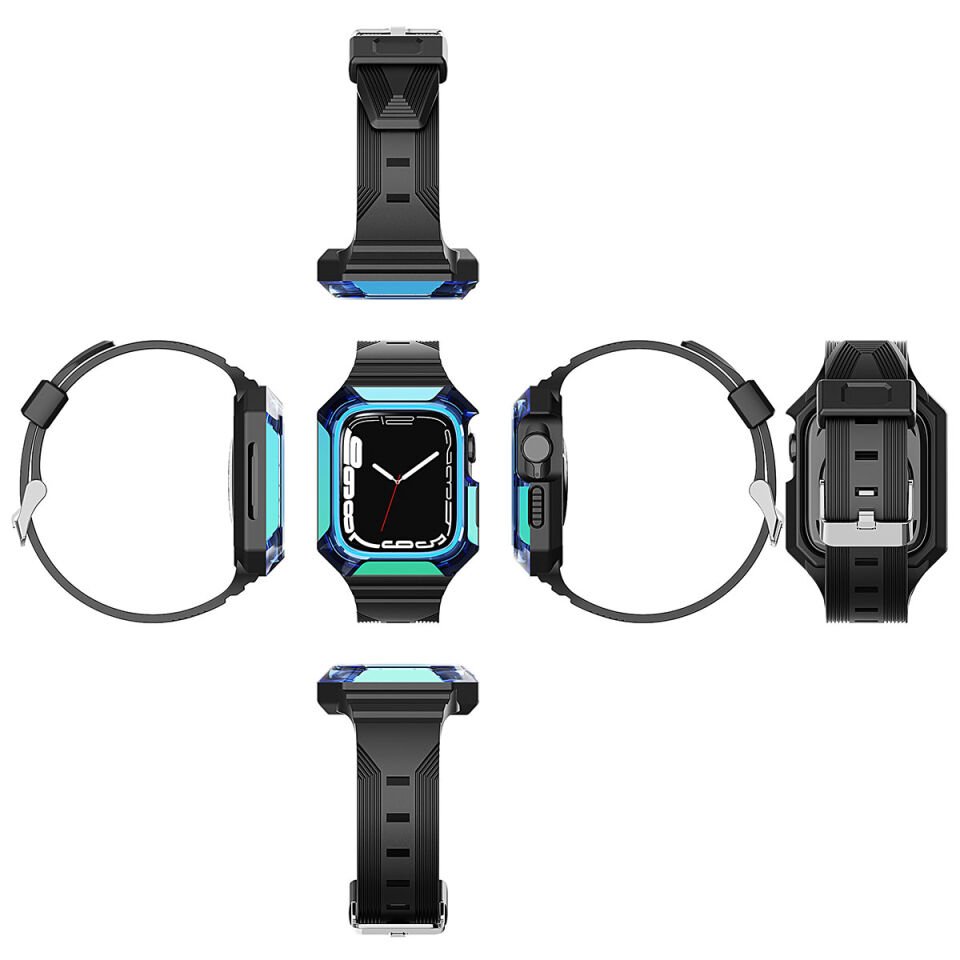 Apple Watch 40mm HEPTEKİLETİŞİM KRD-88 Sert PC Kasa Koruyuculu Silikon Kordon