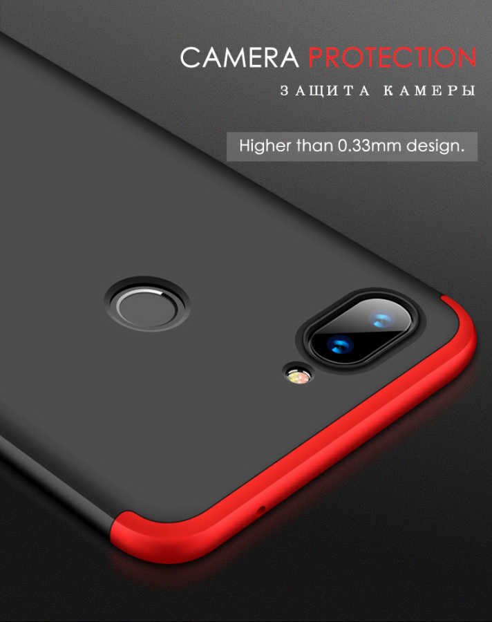 Xiaomi Mi 8 Lite Kılıf 360 Tam Koruma Ön Ve Arka Sert Mika Kapak Orjinal Ays Gkk Kapak Siyah