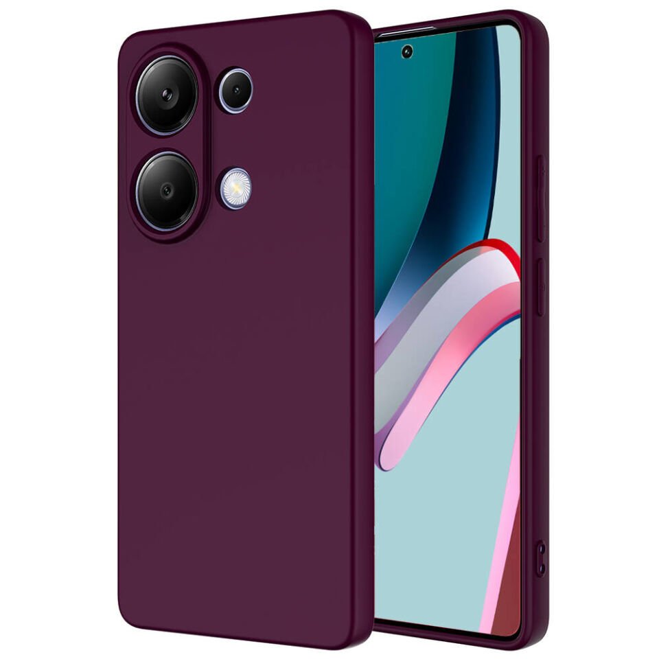Xiaomi Redmi Note 13 4G Kılıf Kadife İç Yüzey Yumuşak Dokulu Kamera Korumalı Kapak (MARA) Koyu Mor