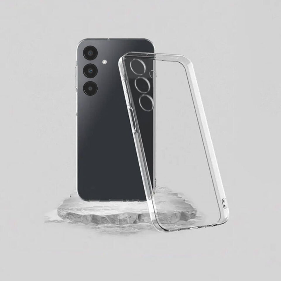 Samsung Galaxy S24 Kılıf Darbe Emici Kamera Korumalı Yumuşak Esnek Şeffaf Silikon Kapak (02-ANTİ) Renksiz