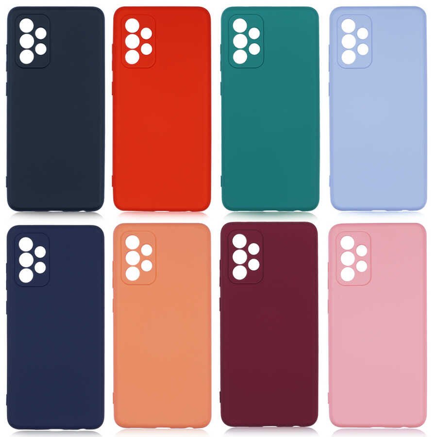 Samsung Galaxy A72 Kadife İç Yüzey Yumuşak Dokulu Kamera Korumalı İnce Kapak (MARA) Pembe Açık