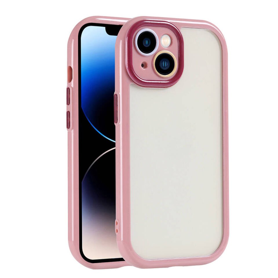 Apple  iPhone 14 Kılıf Kamera Korumalı Renkli Kenar ve Çerçeve Tasarımlı Kapak (Vitamin) Mürdüm