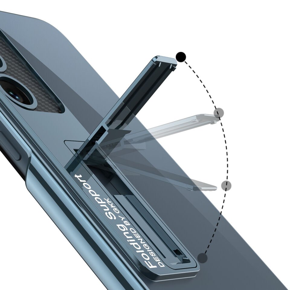 Samsung Galaxy S23 Plus Kılıf Kamera Korumalı Şeffaf Tasarımlı Standlı Kapak (Lego) Siyah