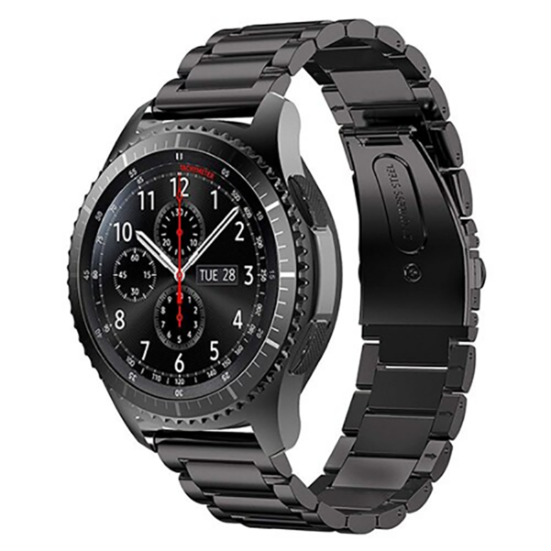 Huawei Watch Gt/gt2/gt2e/gt2 Pro/gt3/gt3 Pro/watch 3 / 3 Pro 46mm Metal Kordon Paslanmaz (KRD-04) Siyah