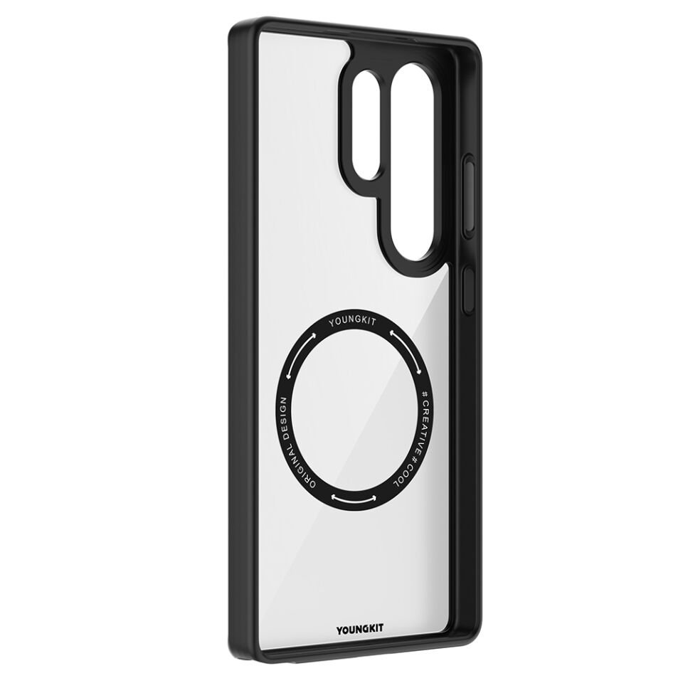 Galaxy S25 Ultra Kılıf Magsafe Şarj Özellikli Cam Arka Yüzey TPU Youngkit Gemstone Serisi Kapak