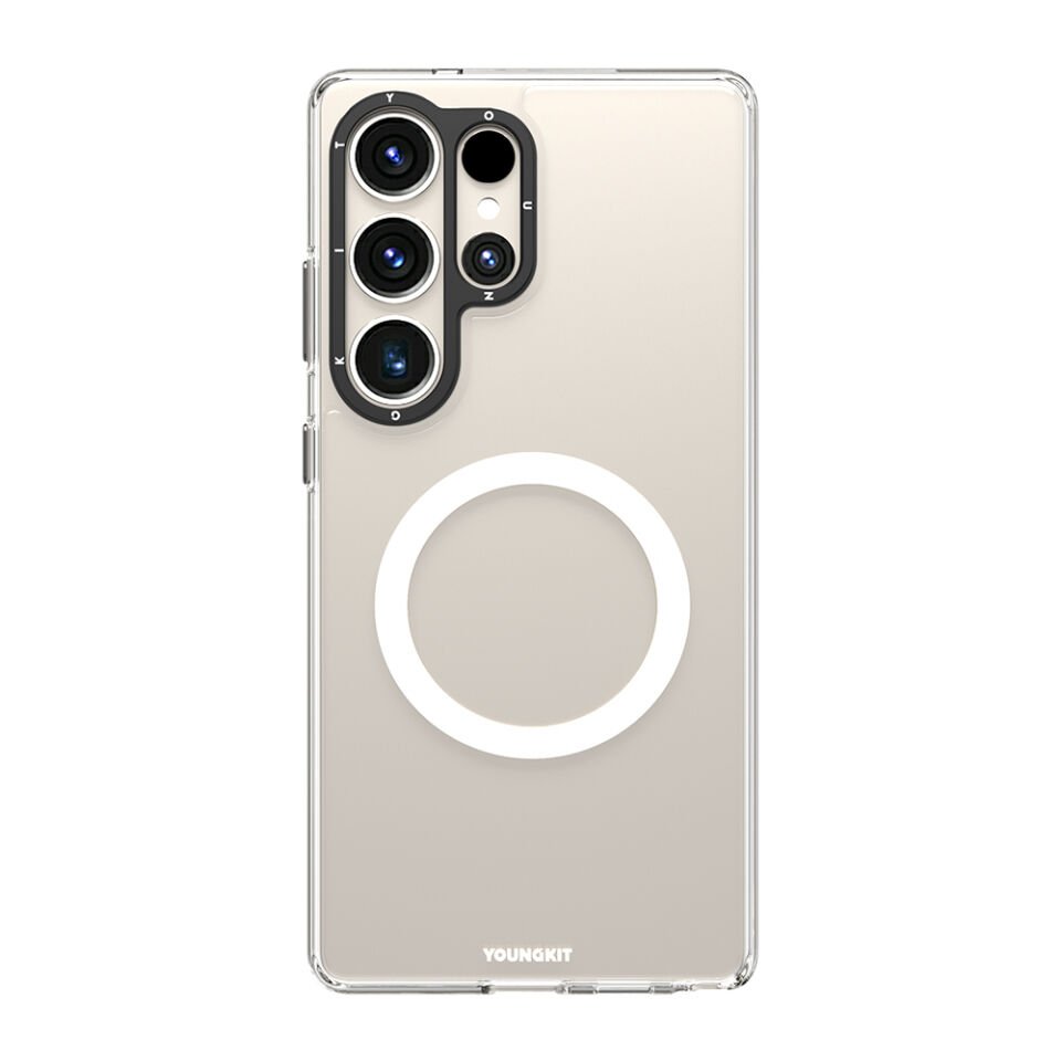 Galaxy S25 Ultra Kılıf Magsafe Şarj Özellikli Cam Arka Yüzey TPU Youngkit Gemstone Serisi Kapak