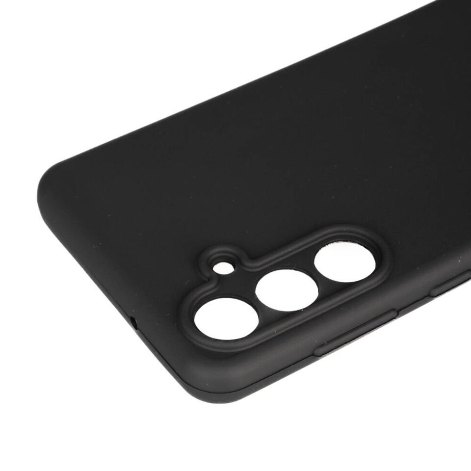 Samsung Galaxy M55 5G Kılıf Kamera Korumalı Esnek Renkli Silikon Kapak (Biye) Siyah