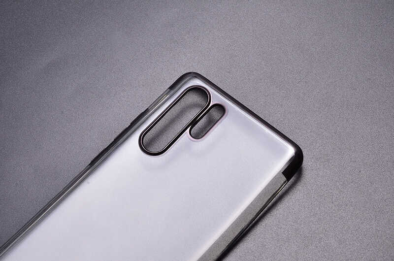 Huawei P30 Pro Kılıf Dört Köşe Renkli Lazer Şeffaf Silikon Kapak (GLİTTER) Kırmızı