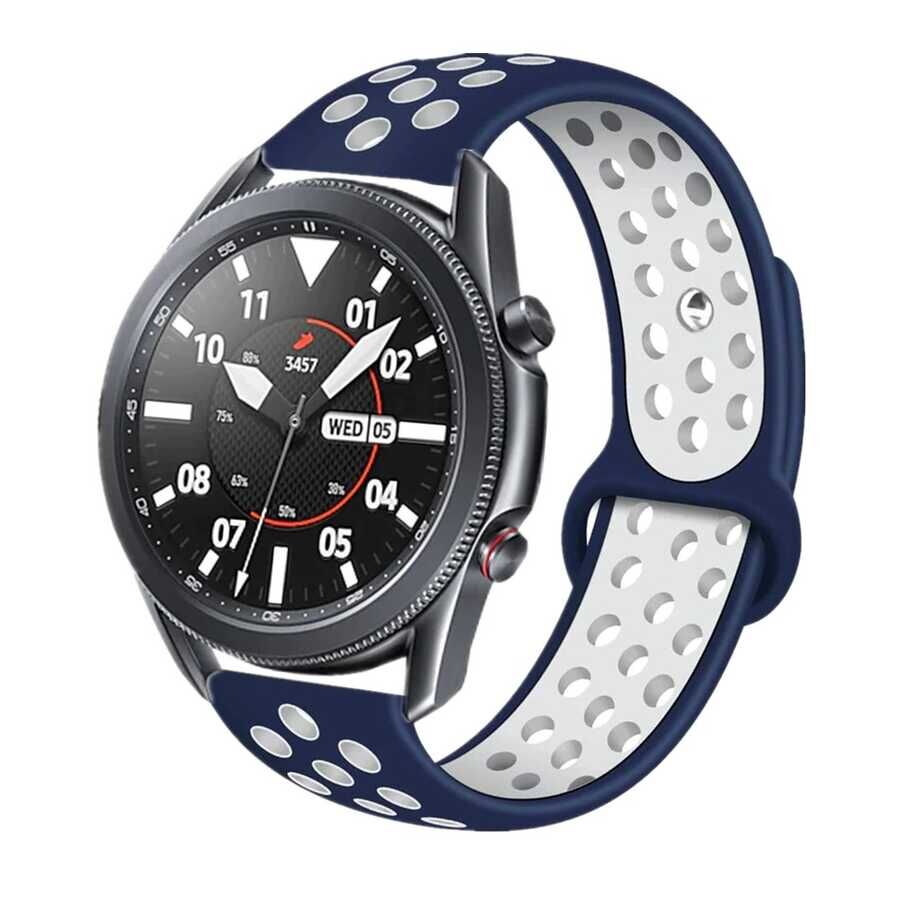 Huawei Watch Gt3 46mm Gt Gt2 Gt2 Pro Gt3 Gt3 Pro Uyumlu 22mm Silikon Kordon Kayış Tasarım (KRD-02) Siyah-Rose Gold