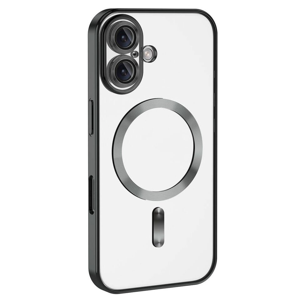 Apple iPhone 16 Plus Kılıf Kamera Lens Korumalı Magsafe Şarj Destekli Şeffaf Renkli Kapak (DEMRE) Titanyum