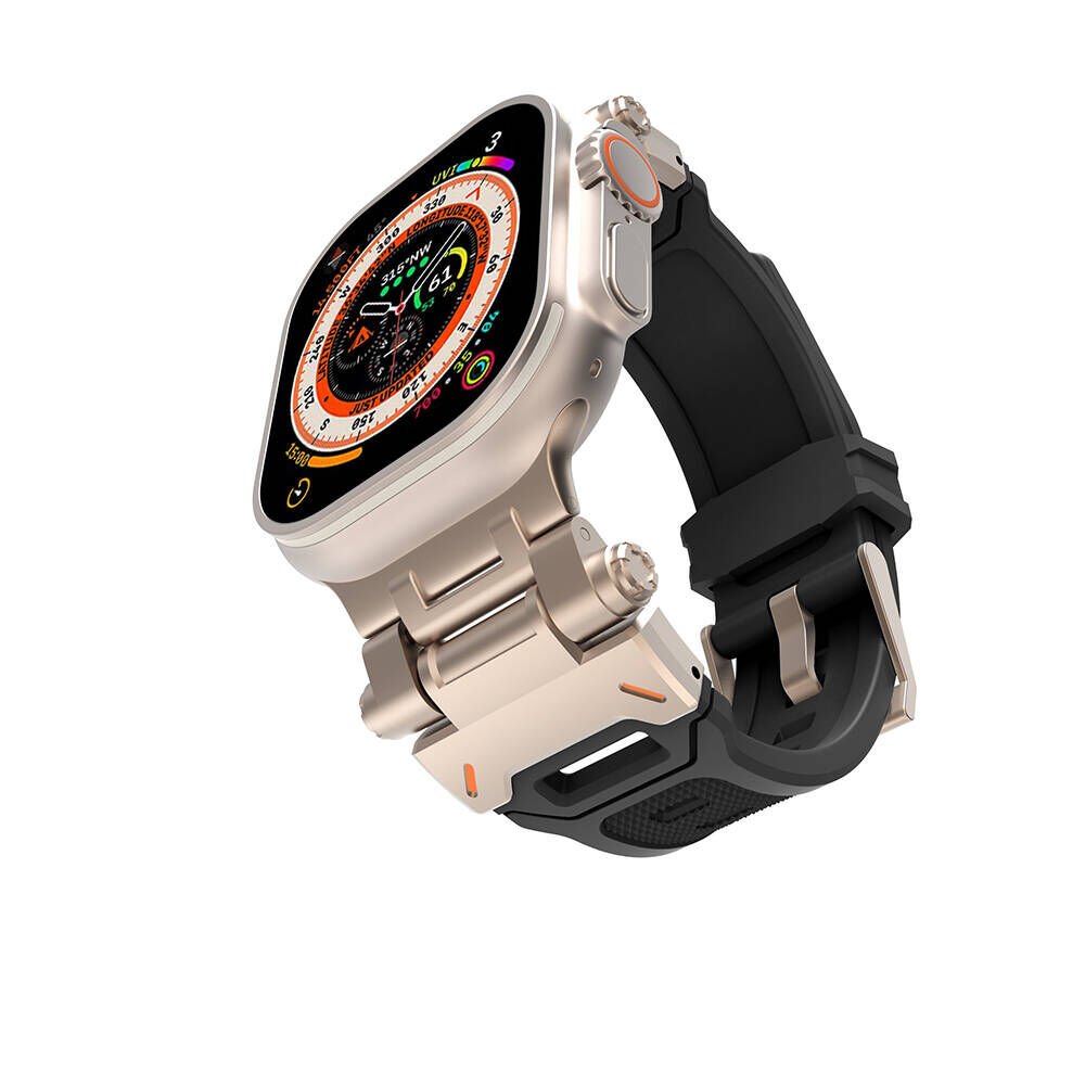 Apple Watch 42mm HEPTEKİLETİŞİM KRD-108 Metal Başlıklı Silikon Kordon