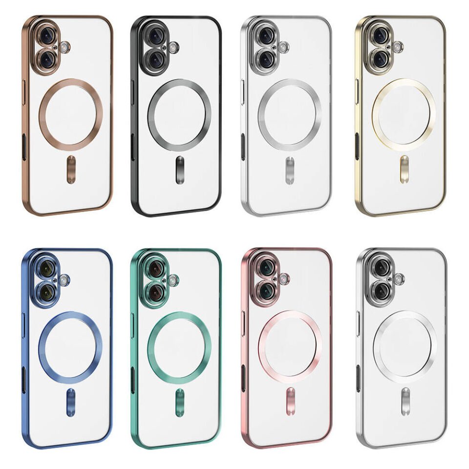 Apple iPhone 16 Plus Kılıf Kamera Lens Korumalı Magsafe Şarj Destekli Şeffaf Renkli Kapak (DEMRE) Mavi