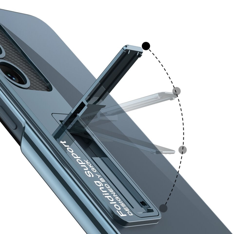 Samsung Galaxy S23 Kılıf Kamera Korumalı Şeffaf Tasarımlı Standlı Kapak (Lego) Koyu Yeşil