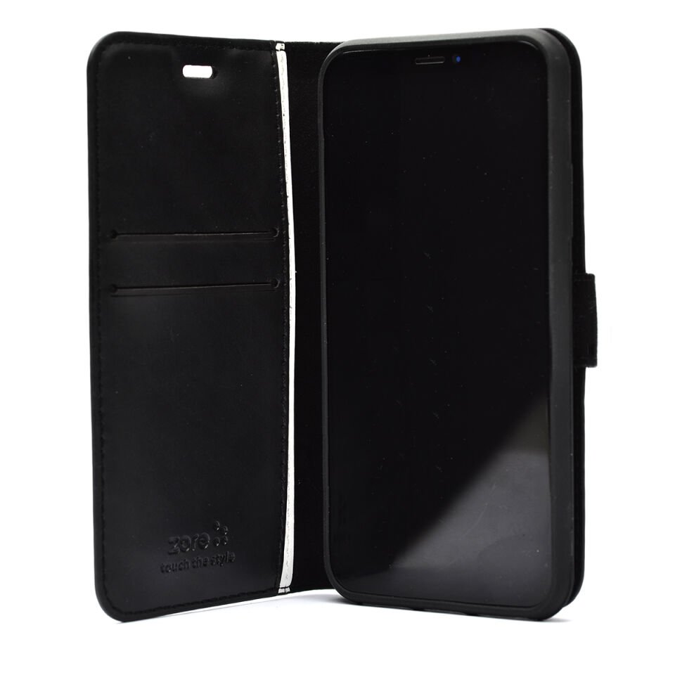 Samsung Galaxy S23 Kılıf Pu Deri Kapaklı Standlı Kartlıklı Bölmeli Deluxe Cüzdan Siyah