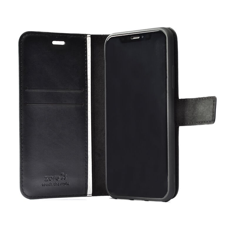 Samsung Galaxy S23 Kılıf Pu Deri Kapaklı Standlı Kartlıklı Bölmeli Deluxe Cüzdan Siyah